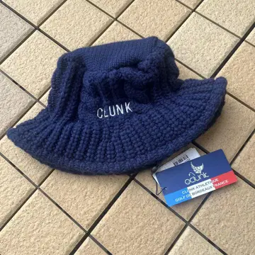 CLUNK 네이비 버킷 햇 니트 모자