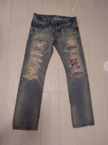 가격 인하 중 HYSTERIC GLAMOUR 데미지 데님 팬츠 M