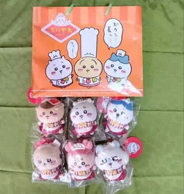 치이카와 (먼작귀) 레스토랑 홀 담당 마스코트 쇼핑백 포함 6개