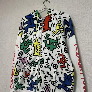 초레어 L 사이즈 keith haring joyrich 후드티 올 패턴