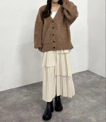 미사용 새상품 archives 플리츠 캉캉 스커트 아이보리 M