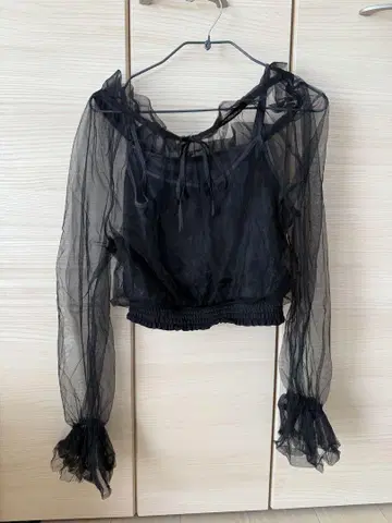 LILY BROWN 비침 긴팔 블라우스 ONE SIZE 블랙