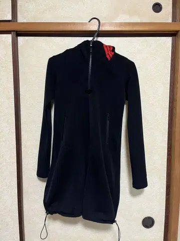 Y-3 후드 부착 롱 후드티 블랙