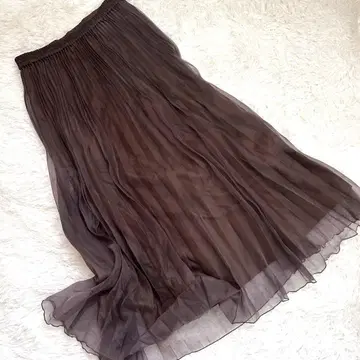 SLOBE IENA 슬로브 이에나 플리츠 스커트 롱 허리밴딩 L
