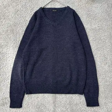 BASICLAND 울 혼방 V넥 니트 네이비 L 심플 캐주얼