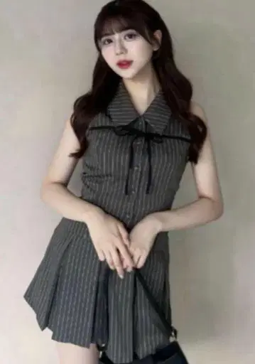 OLIVE des OLIVE 슬리브리스 셔츠 미니 원피스