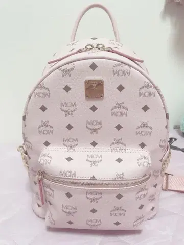 MCM 백팩 파우더 핑크 스몰 사이즈 S 지뢰