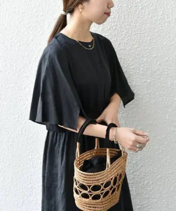 SHIPS any 오가닉 린넨 100% 원피스 블랙