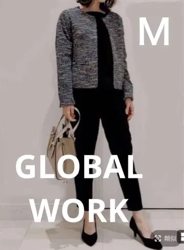 GLOBAL WORK 글로벌 워크 워셔블 노카라 자켓 트위드