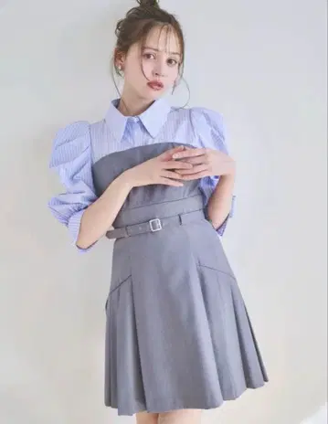 dazzlin 레이어드 셔츠 미니 원피스 M 사이즈