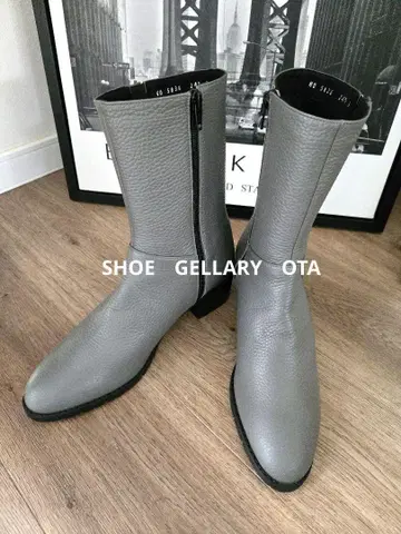 컨디션 최상!! 슈 갤러리 OTA 그레이 가죽 미들 부츠