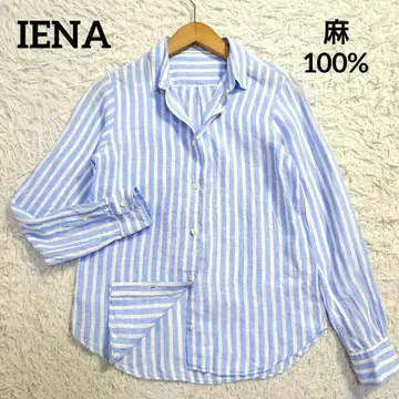 IENA 이에나 린넨 셔츠 린넨 100% 긴팔 스트라이프 36 샤리감