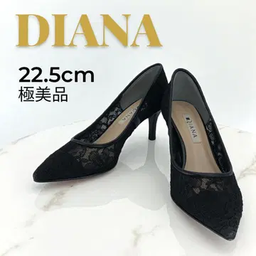 [컨디션 최상] DIANA 다이애나 펌프스 블랙 레이스 22.5cm