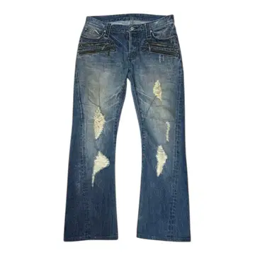 buffalo bobs damage rame flare denim y2k