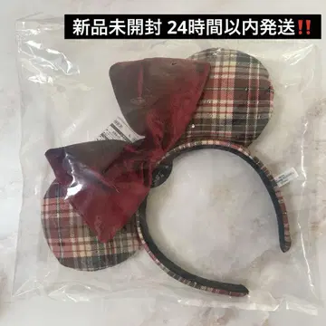 디즈니 머리띠 신상 체크 빨간색