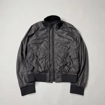2000s 더블 집 ma-1 나일론 재킷