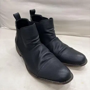 블랙 사이드 고어 부츠 합성 피혁