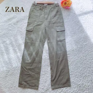 ZARA [ S ] 올리브 그린 카고 팬츠 캐주얼