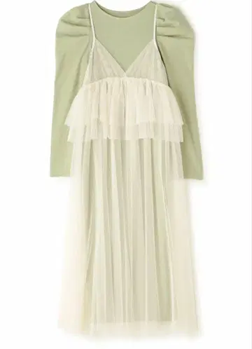 Natural Beauty Basic 티셔츠 레이어드 튤 원피스