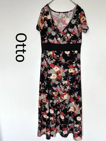 Otto 오토 롱 원피스 드레스 반팔 꽃무늬 일본풍 패턴