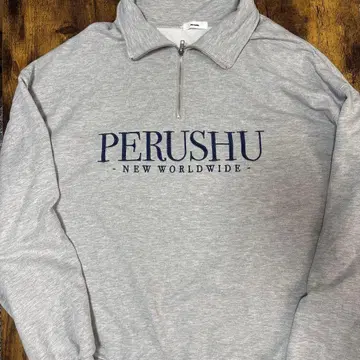 PERUSHU 그레이 집업 맨투맨