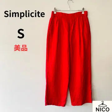Simplicite 와이드 팬츠 이지 팬츠 턱 팬츠 린넨 100%