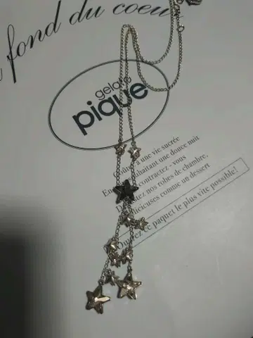 SWAROVSKI 별 모양 참 목걸이 실버