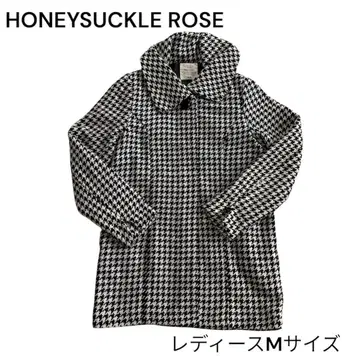HONEYSUCKLE ROSE 롱 체스터 코트 하운드투스 패턴