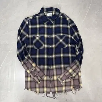 TMT OMBRE PLAID C/R SUNSET COLOR SHIRT