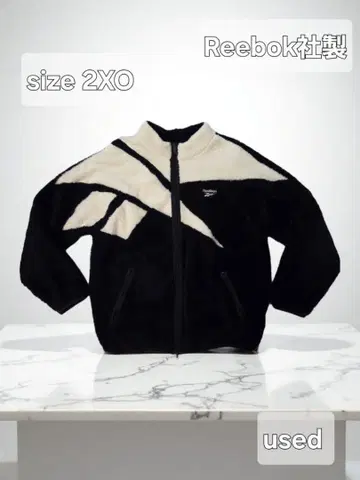 리복 Reebok 플리스 자켓 2XO 블랙/화이트