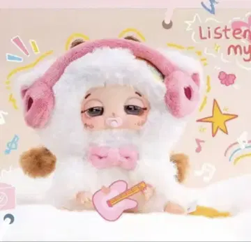 babythree DouDou 네무네무 양 화이트 바브 헤드폰 백팩