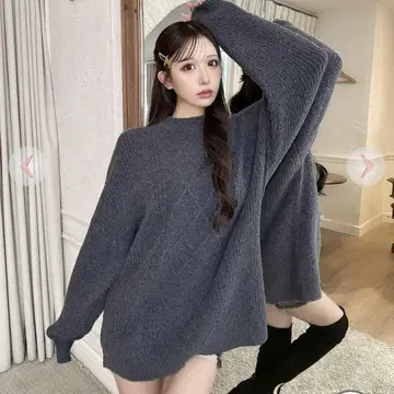 케이블 니트 원피스 cherimi 셰리미 이토 모모짱