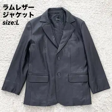 남성용 라무 가죽 자켓 블랙 L
