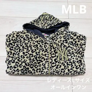 여성용 L 올인원 레오파드 무늬 점프 수트 MLB