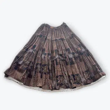 Hirsch 패치워크 페이즐리 무늬 서독일제 플레어 스커트