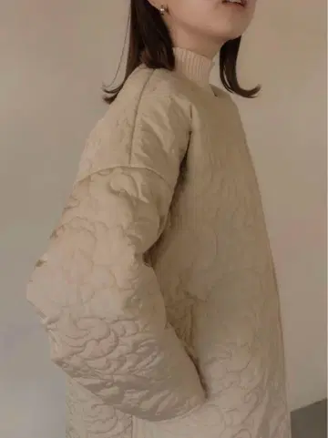 Eaphi 리프 자카드 퀼팅 재킷