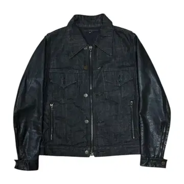 paranoid leather denim docking jacket