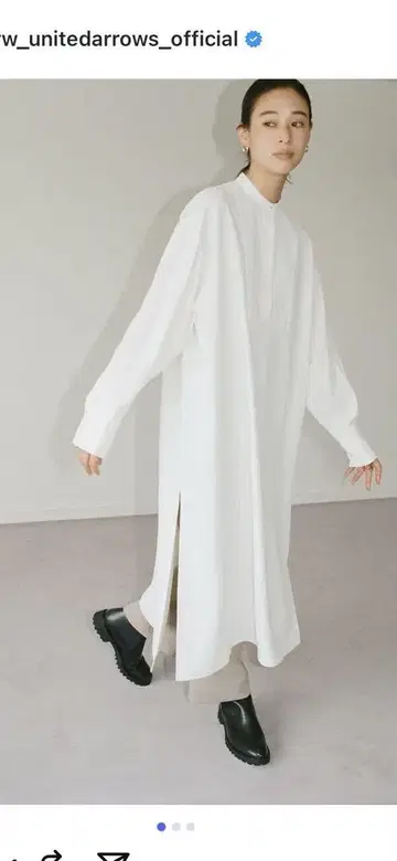 말루 유나이티드 애로우즈 화이트 롱 셔츠 원피스 카프탄 원피스