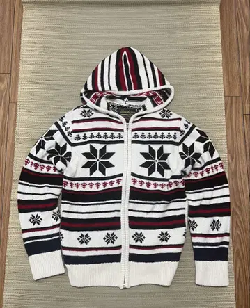 MODISH GAZE 집업 후드 니트 노르딕 무늬