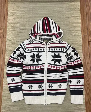 MODISH GAZE 집업 후드 니트 노르딕 무늬