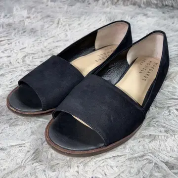 새상품급 MARGARET HOWELL 오픈토 펌프스 블랙 22.5