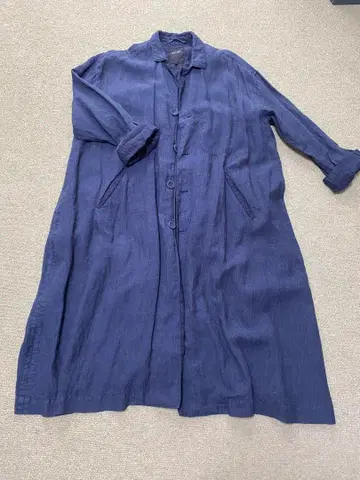 pas de calais 네이비 롱 셔츠 원피스 코트