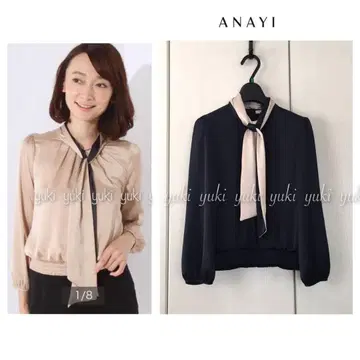 ANAYI 새틴 스무스 보타이 블라우스