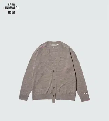 UNIQLO 안야 힌드마치 V넥 가디건 L 브라운