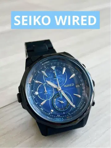 WIRED 손목시계 블루 블랙