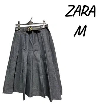 [새상품급] ZARA M 다크 그레이 플레어 스커트