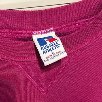 90s USA제 러셀 맨투맨 앞v 마젠타 핑크 무지