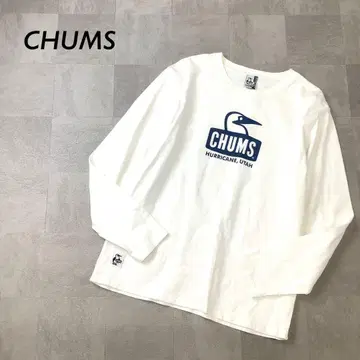 CHUMS 프론트 빅 로고 프린트 긴팔 티셔츠