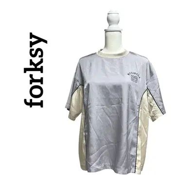 forksy  배색 라인 넘버링 게임T셔츠 여성용