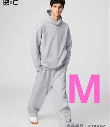UNIQLO:C 맨투맨 와이드 팬츠 그레이 M 시착만 한 상품